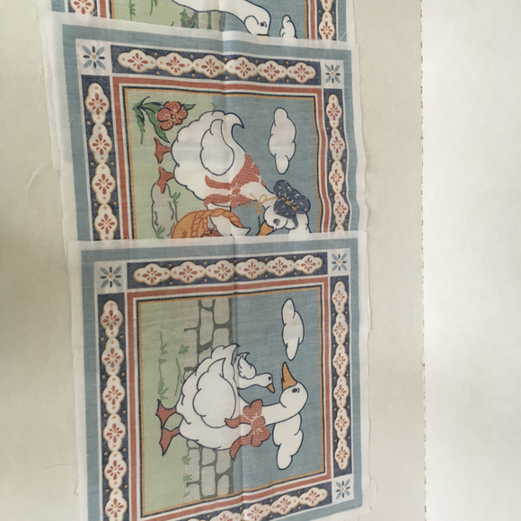 vintage 3 large goose duck fabric quilt squares - Picture 5 of 6